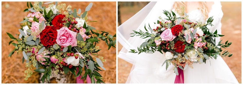 photographer captures florals at a Rustic Pine Farms wedding