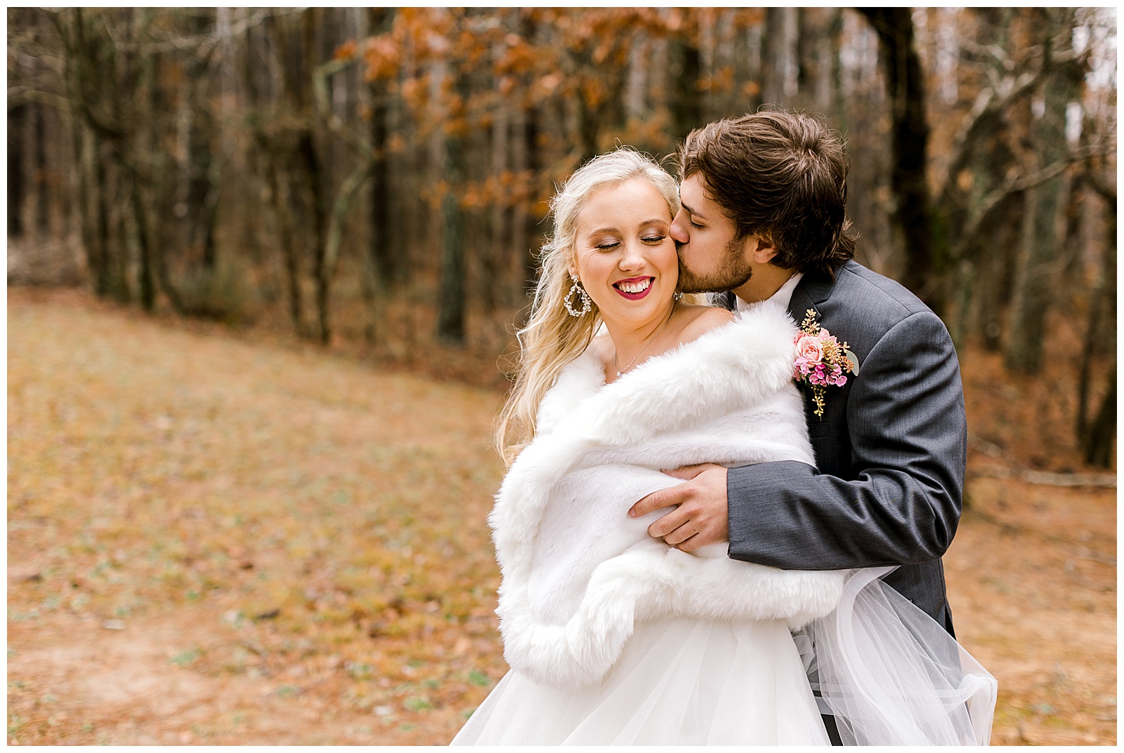 photographer captures bride and groom at rustic pine farms
