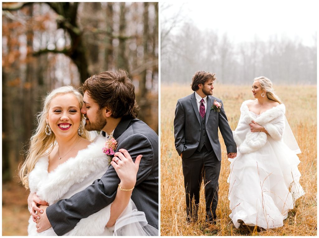 photographer captures bride and groom at rustic pine farms wedding
