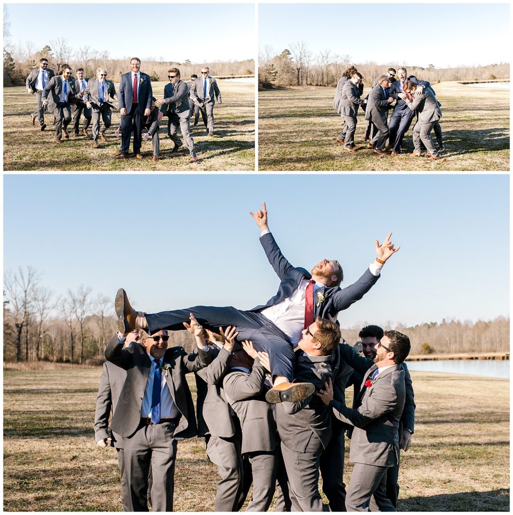 Albertville, Alabama wedding photographer captures groomsmen having fun