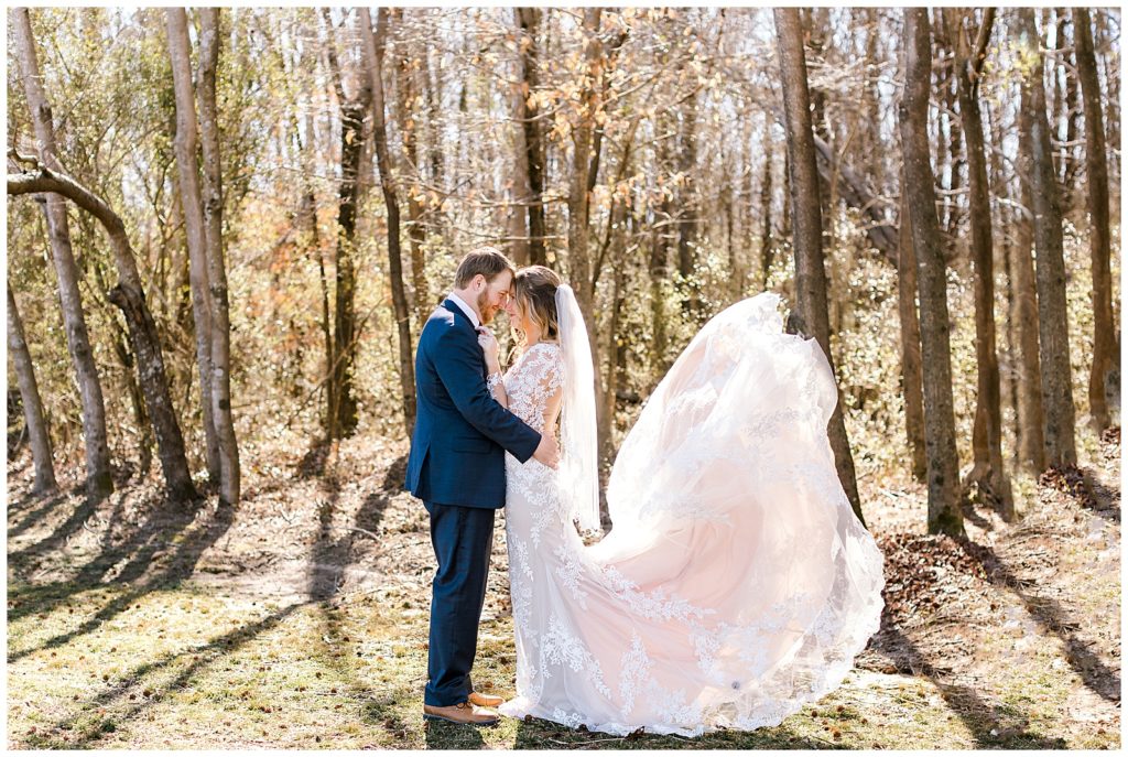 Photographer captures epic bridal gown picture at Harmony Hills in Albertville, AL.