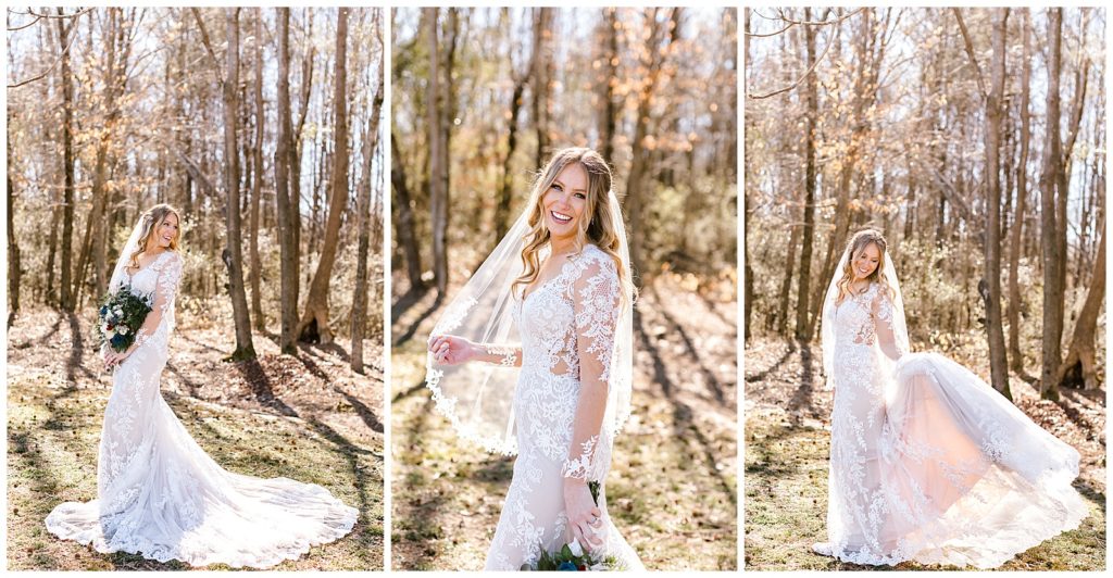 Albertville, Alabama wedding photographer captures bride at Harmony Hills.
